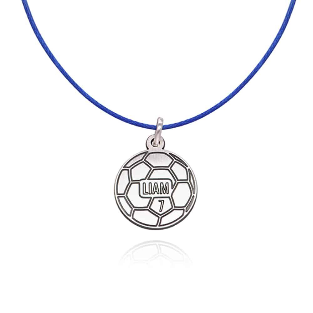 Kids Soccer Necklace in Sterling Silver-6 product photo