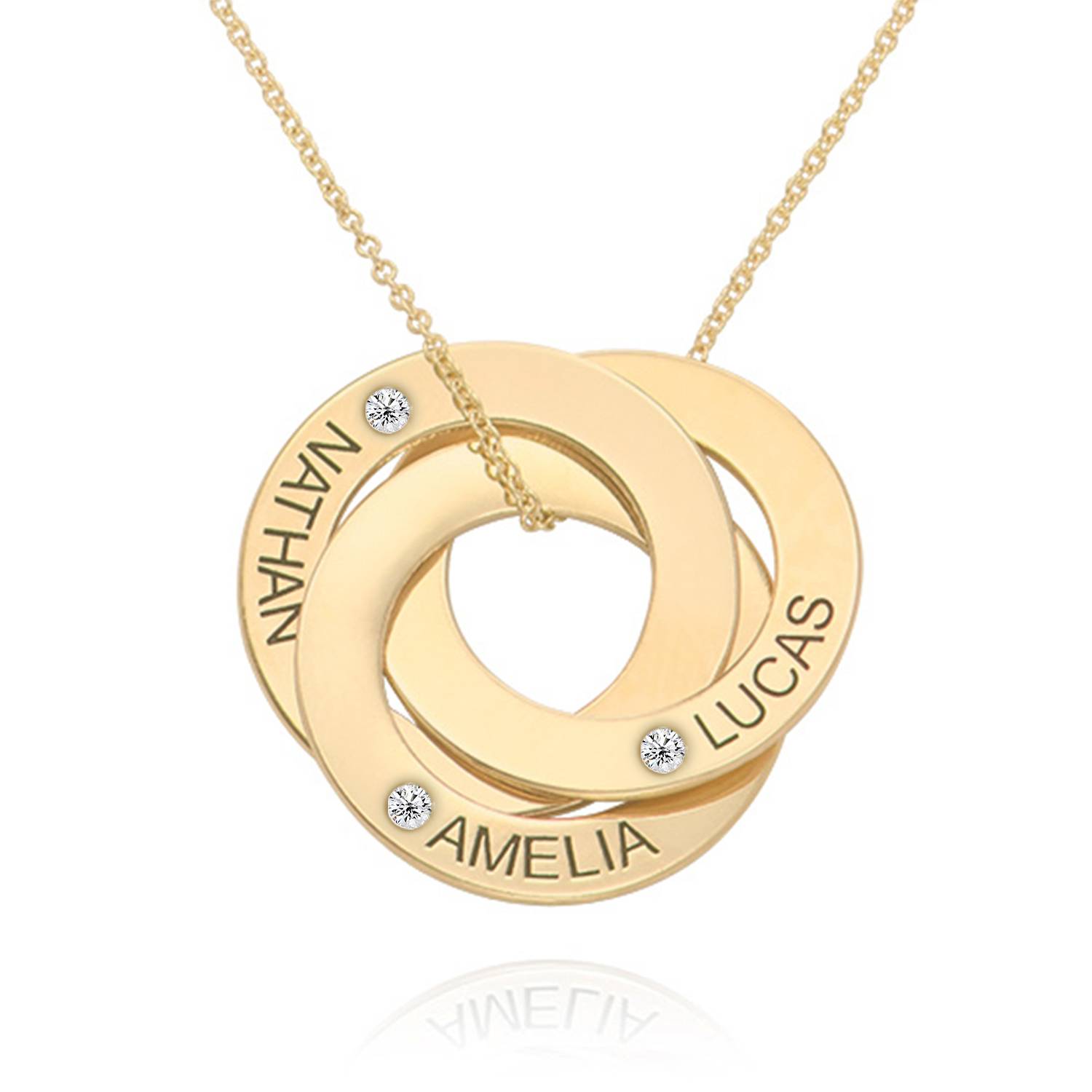 Lab Diamond Russian Ring Necklace in 14K Yellow Gold product photo
