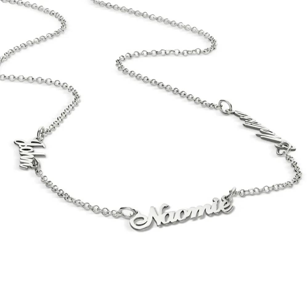 Last Minute Pack "Heritage Multiple Name Necklace in 14K Solid White Gold"-2 Last Minute Pack "Heritage Multiple Name Necklace in 14K Solid White Gold"-2 product photo