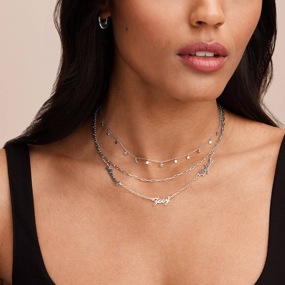 Last Minute Pack "Heritage Multiple Name Necklace in 14K Solid White Gold"-3 Last Minute Pack "Heritage Multiple Name Necklace in 14K Solid White Gold"-3 product photo