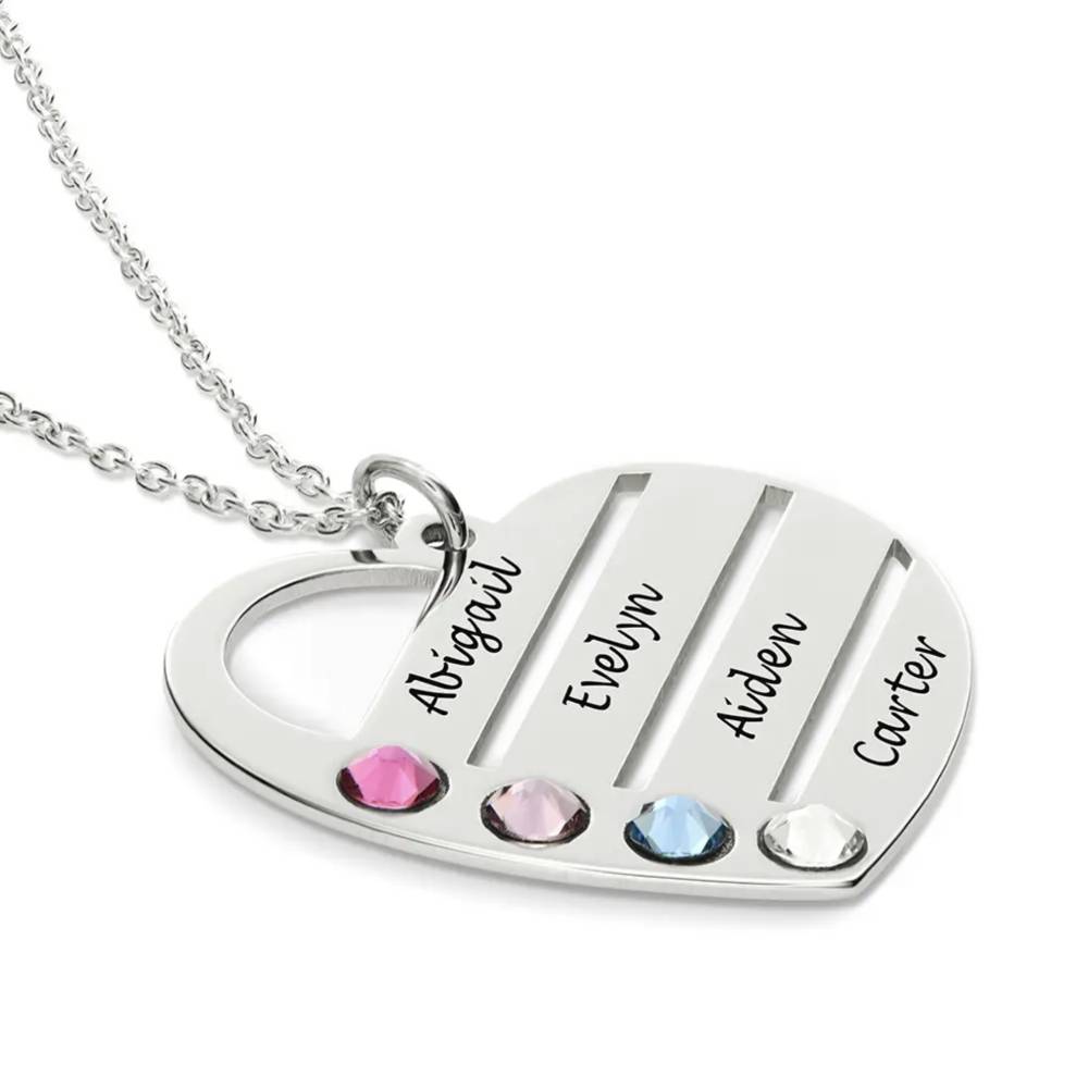 Last Minute Pack "Terry Birthstone Heart Necklace in Sterling Silver"-3 product photo