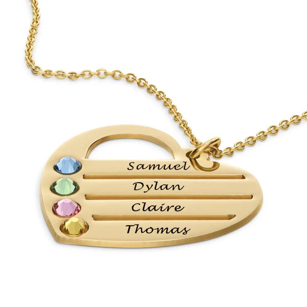 Last Minute Pack "Terry Birthstone Heart Necklace in Gold Plating"-2 product photo