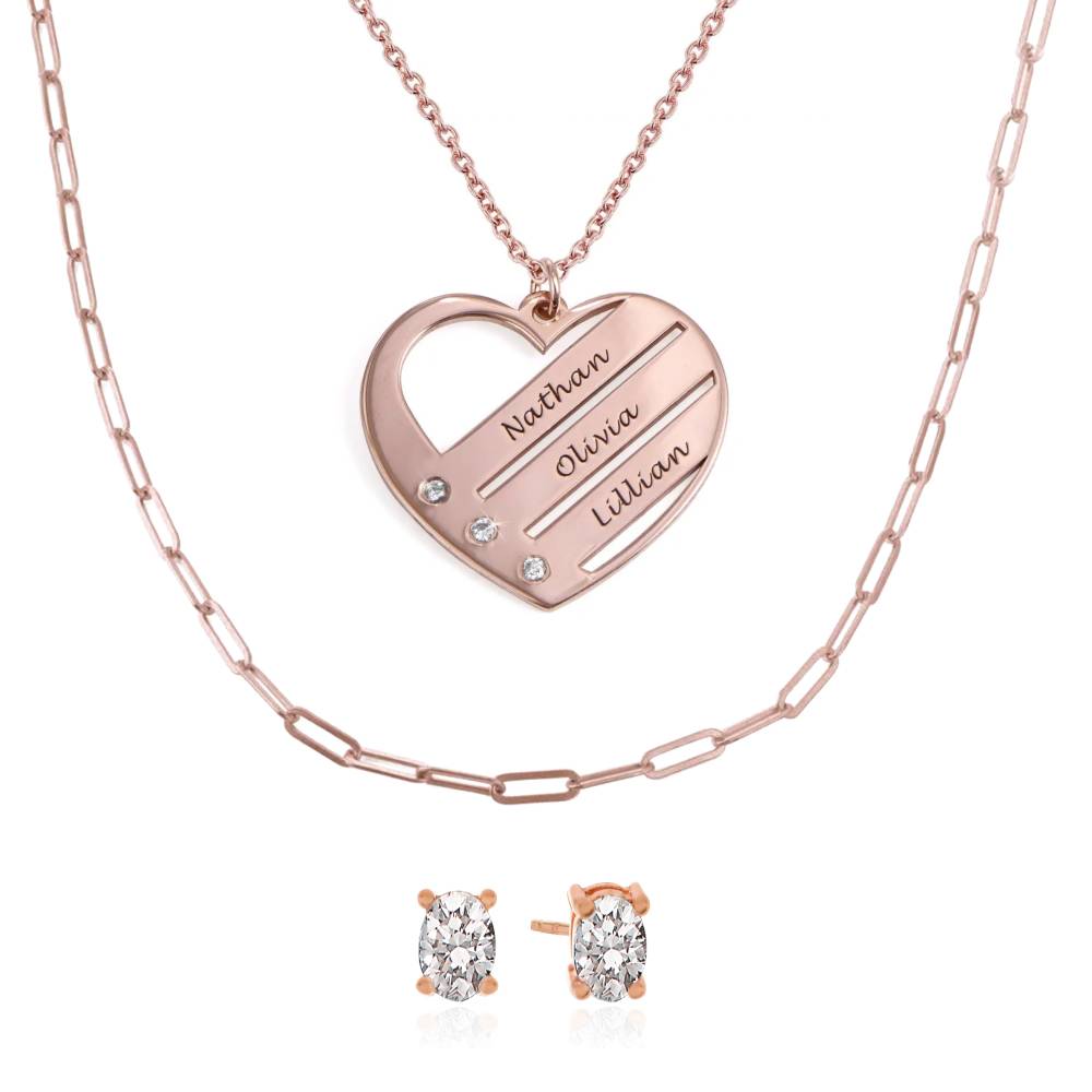 Last Minute Pack "Terry Diamond Heart Necklace in Rose Gold Vermeil"-2 Last Minute Pack "Terry Diamond Heart Necklace in Rose Gold Vermeil"-2 product photo