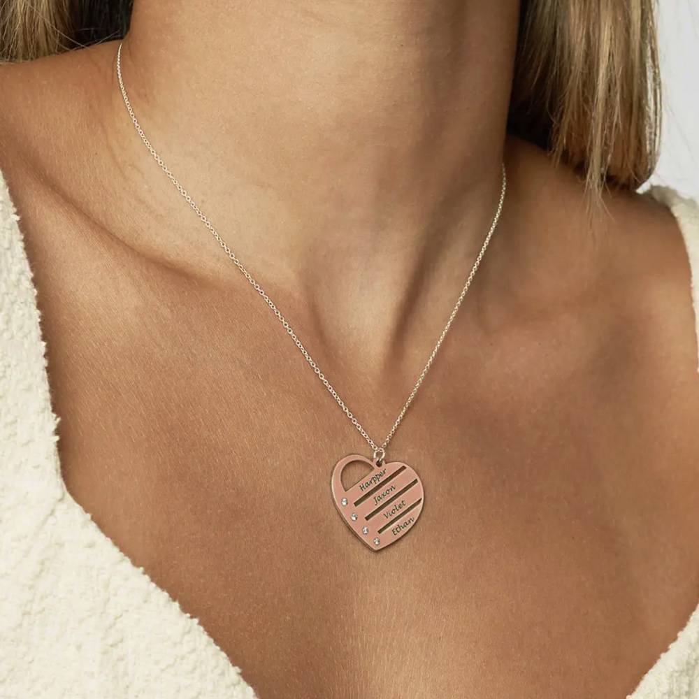 Last Minute Pack "Terry Diamond Heart Necklace in Rose Gold Vermeil"-5 Last Minute Pack "Terry Diamond Heart Necklace in Rose Gold Vermeil"-5 product photo