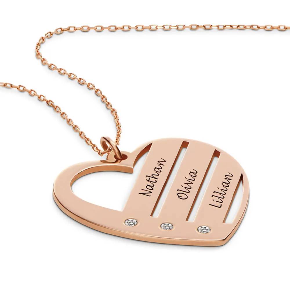 Last Minute Pack "Terry Diamond Heart Necklace in Rose Gold Vermeil"-4 Last Minute Pack "Terry Diamond Heart Necklace in Rose Gold Vermeil"-4 product photo