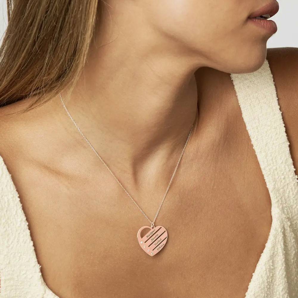 Last Minute Pack "Terry Diamond Heart Necklace in Rose Gold Vermeil"-3 Last Minute Pack "Terry Diamond Heart Necklace in Rose Gold Vermeil"-3 product photo
