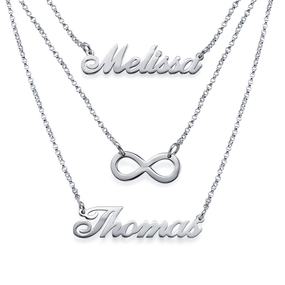 Layered Name Necklace in Sterling Silver-4 product photo
