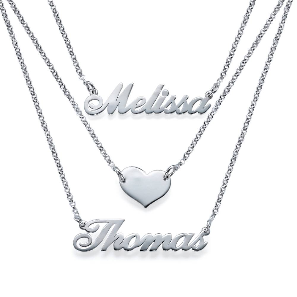 Layered Name Necklace in Sterling Silver-3 product photo