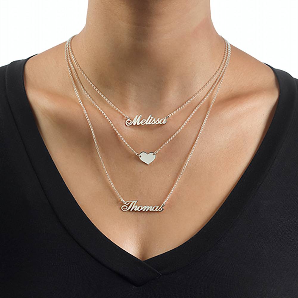 Layered Name Necklace in Sterling Silver-2 product photo