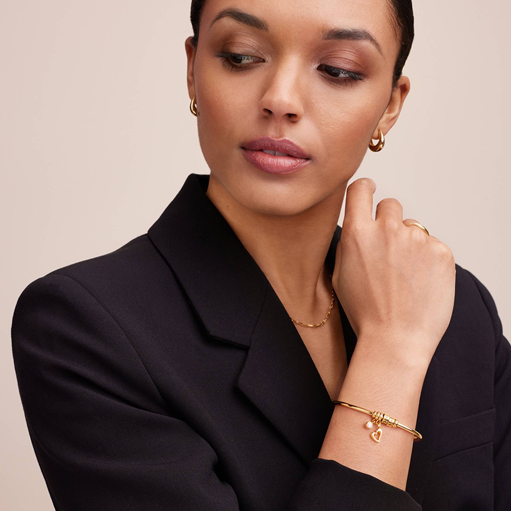 Linda Bangle Bracelet in Gold Vermeil-4 product photo