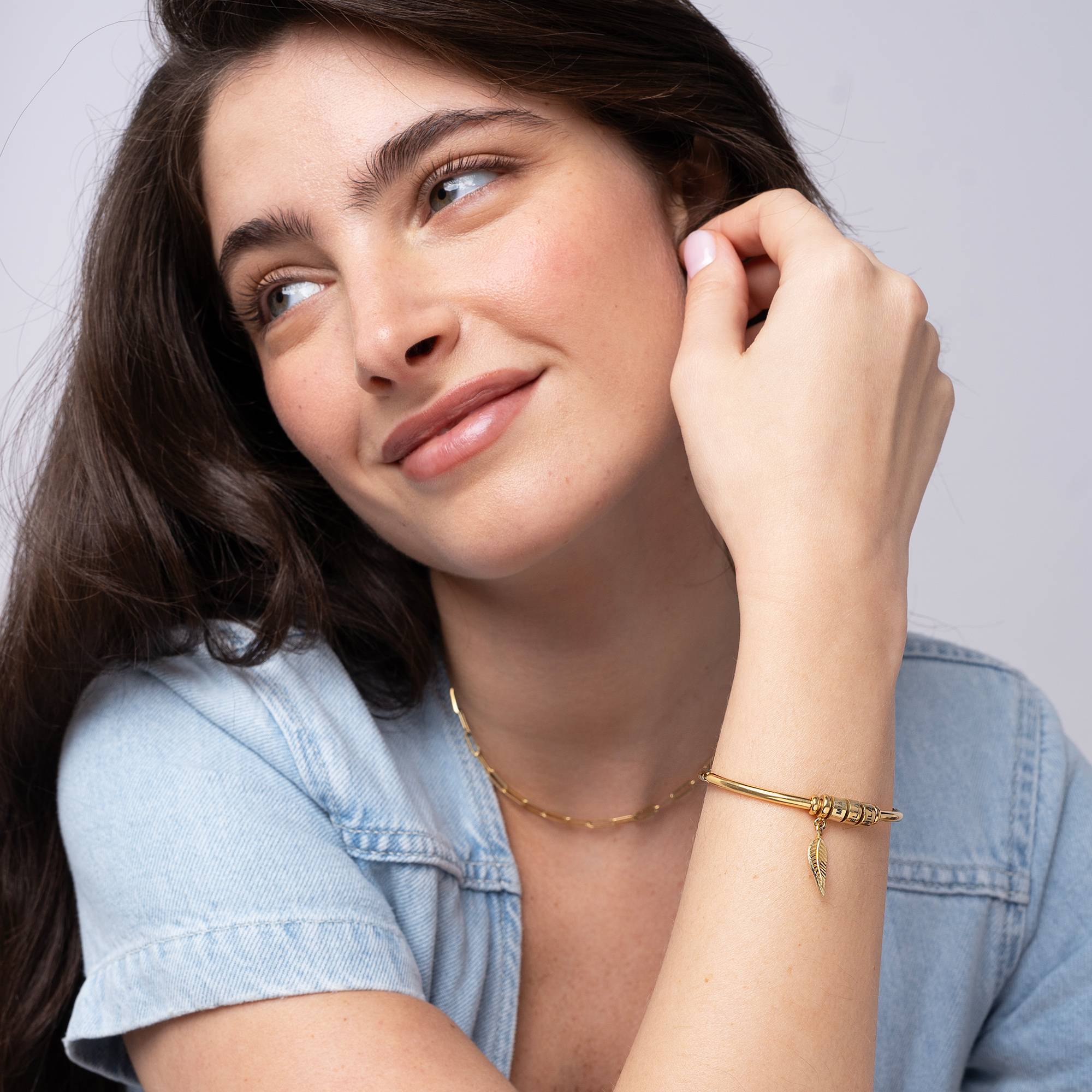 Linda Bangle Bracelet in Gold Vermeil-6 product photo
