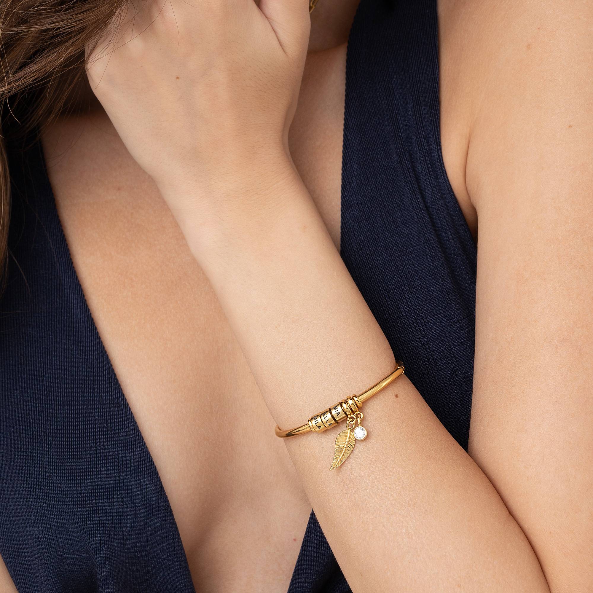 Linda Bangle Bracelet in Gold Vermeil with Diamond-6 product photo