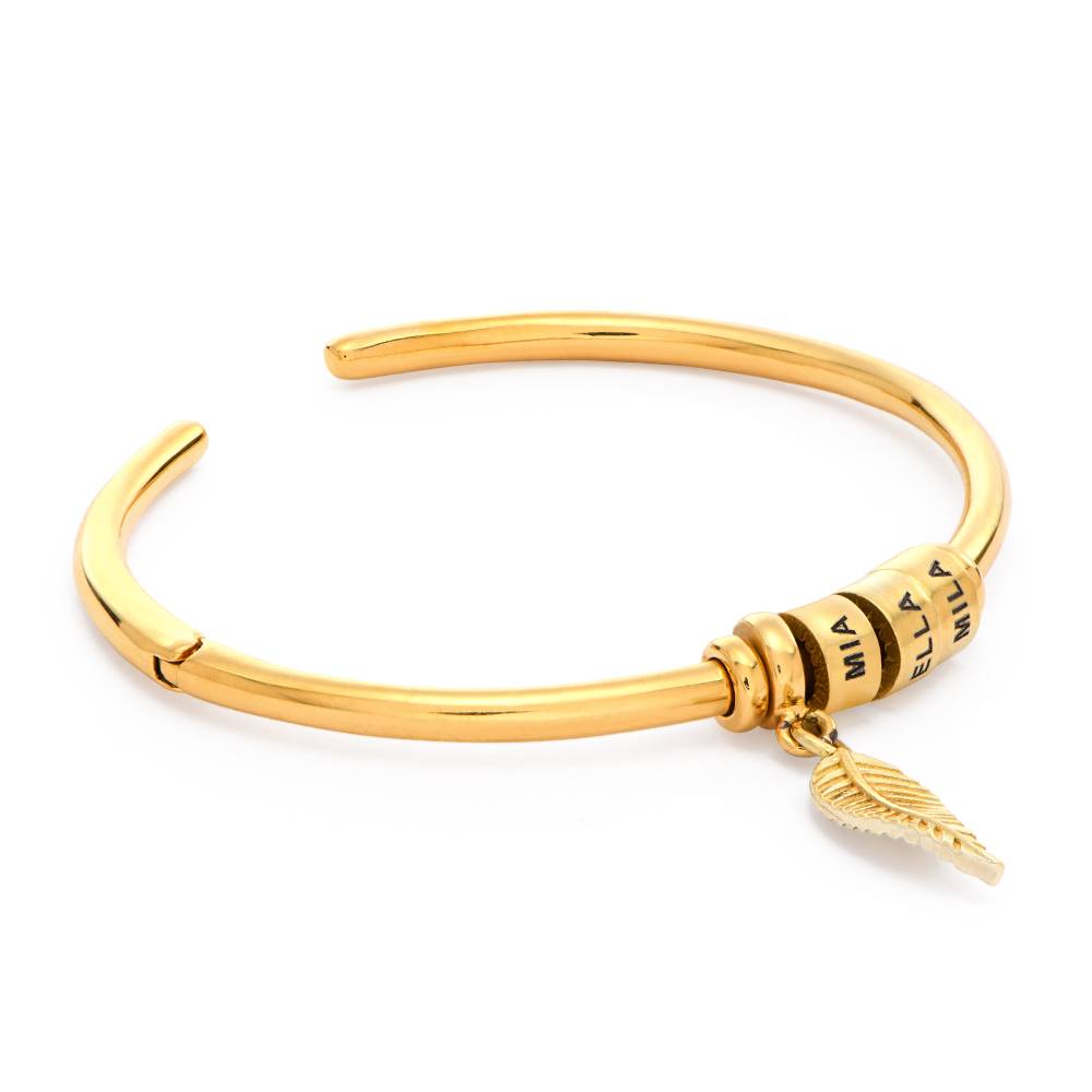Linda Open Bangle Bracelet with Beads in 18ct Gold Plating-4 product photo