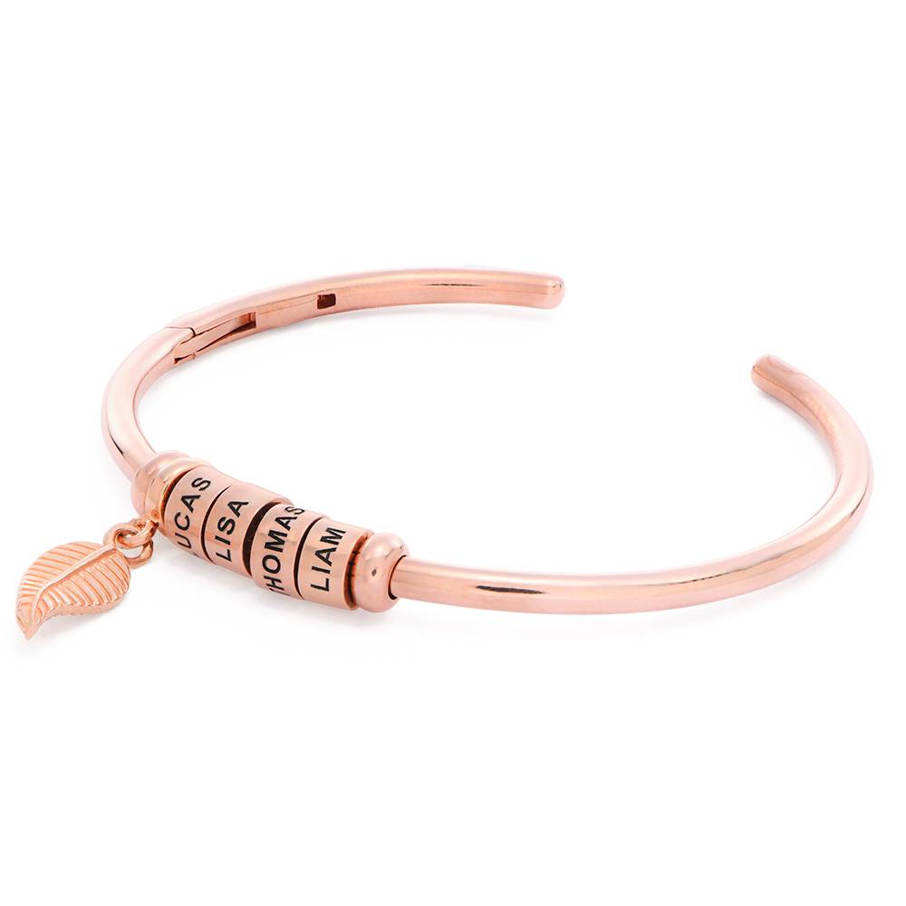 Linda Open Bangle Bracelet with Beads in Rose Gold Plating-4 product photo
