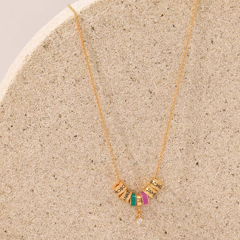 Linda Charm Necklace with Diamond in 18ct Gold Plating-2 product photo