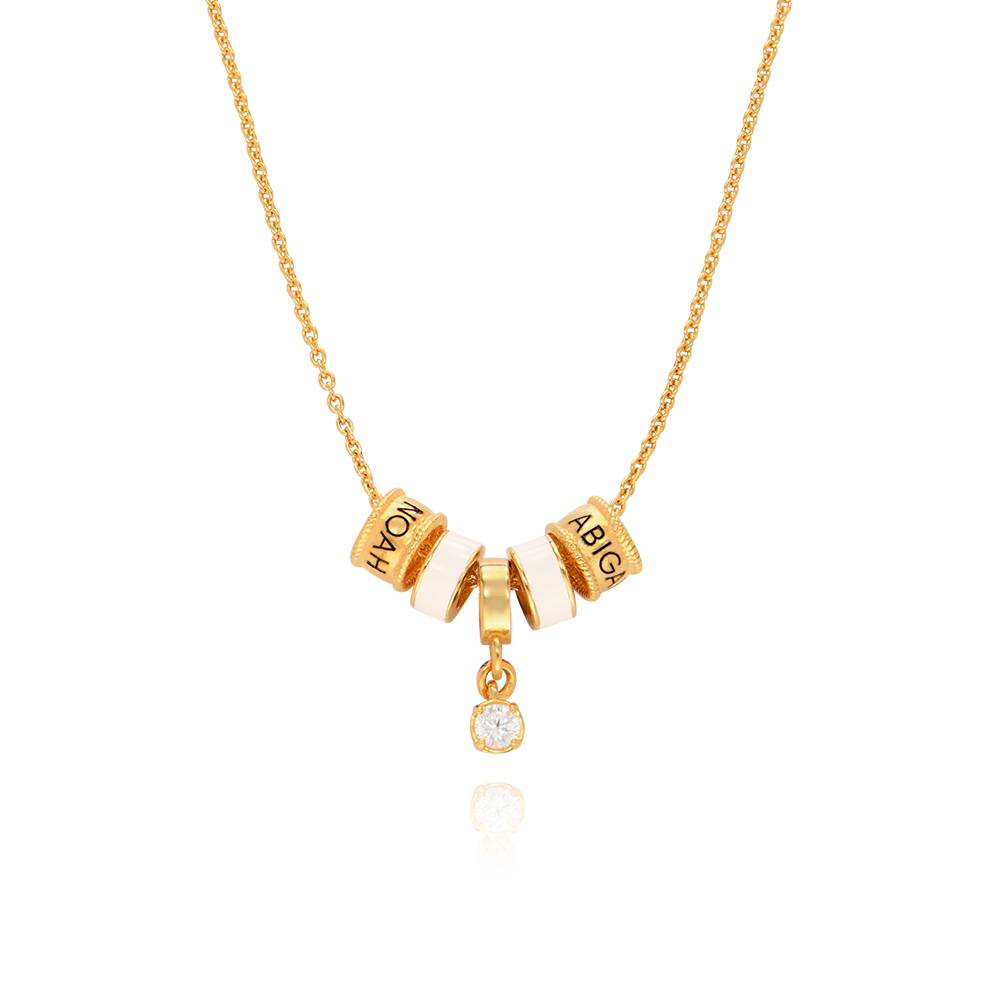 Linda Charm Necklace with Diamond in 18ct Gold Vermeil-1 product photo