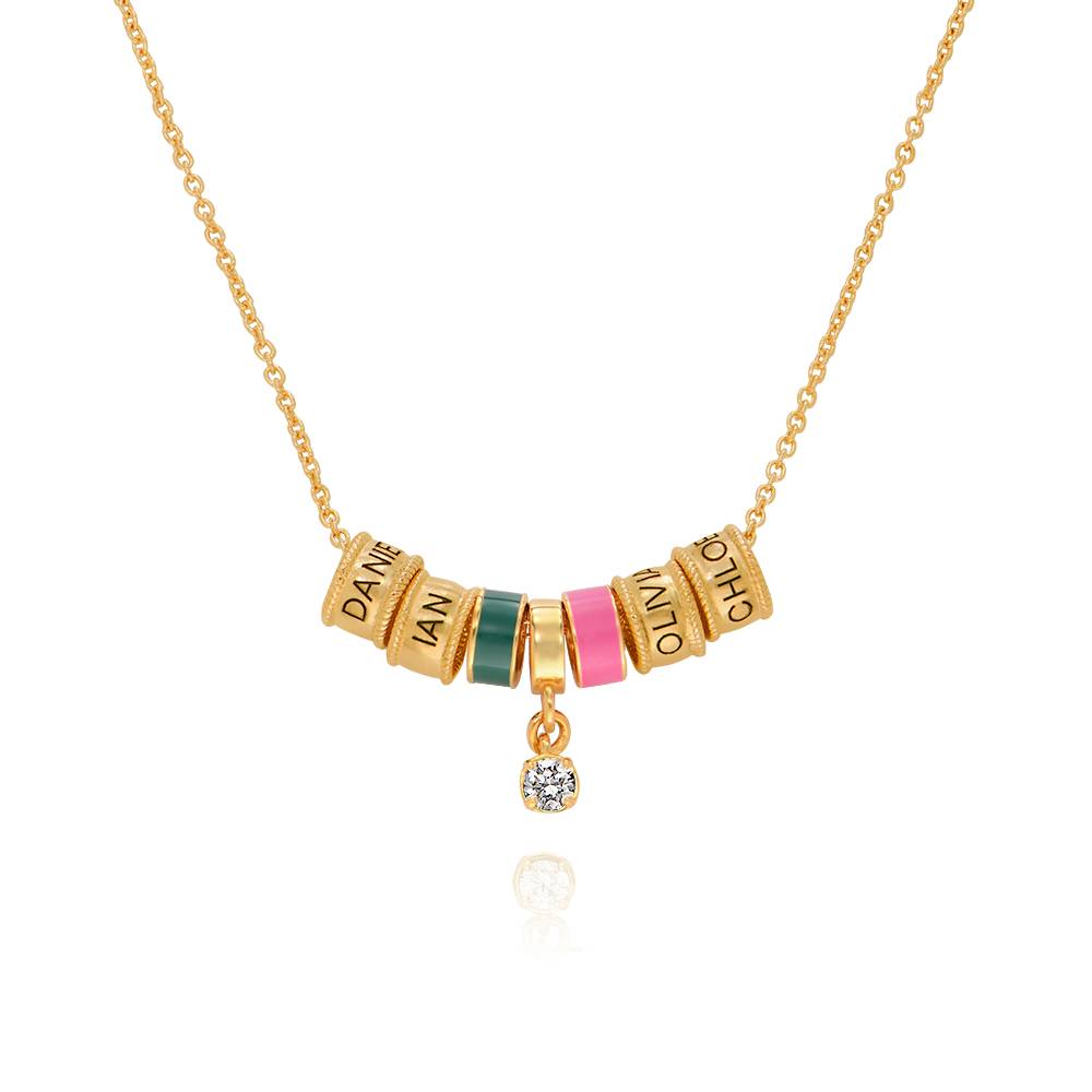 Linda Charm Necklace with Diamond in 18ct Gold Vermeil-2 product photo