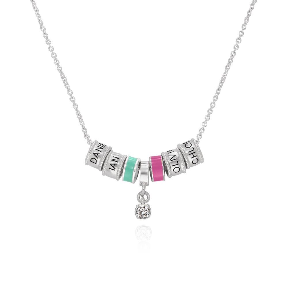 Linda Charm Necklace With Diamond in Sterling Silver product photo