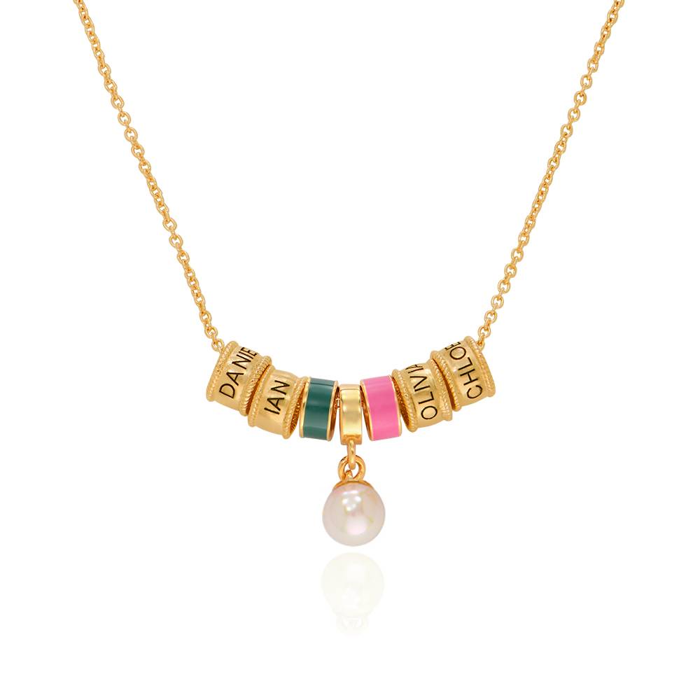 Linda Charm Necklace with Pearl in 18ct Gold Vermeil-6 product photo