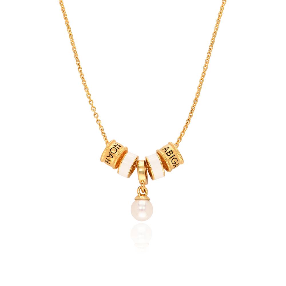 Linda Charm Necklace With Pearl in 18K Gold Vermeil-1 product photo