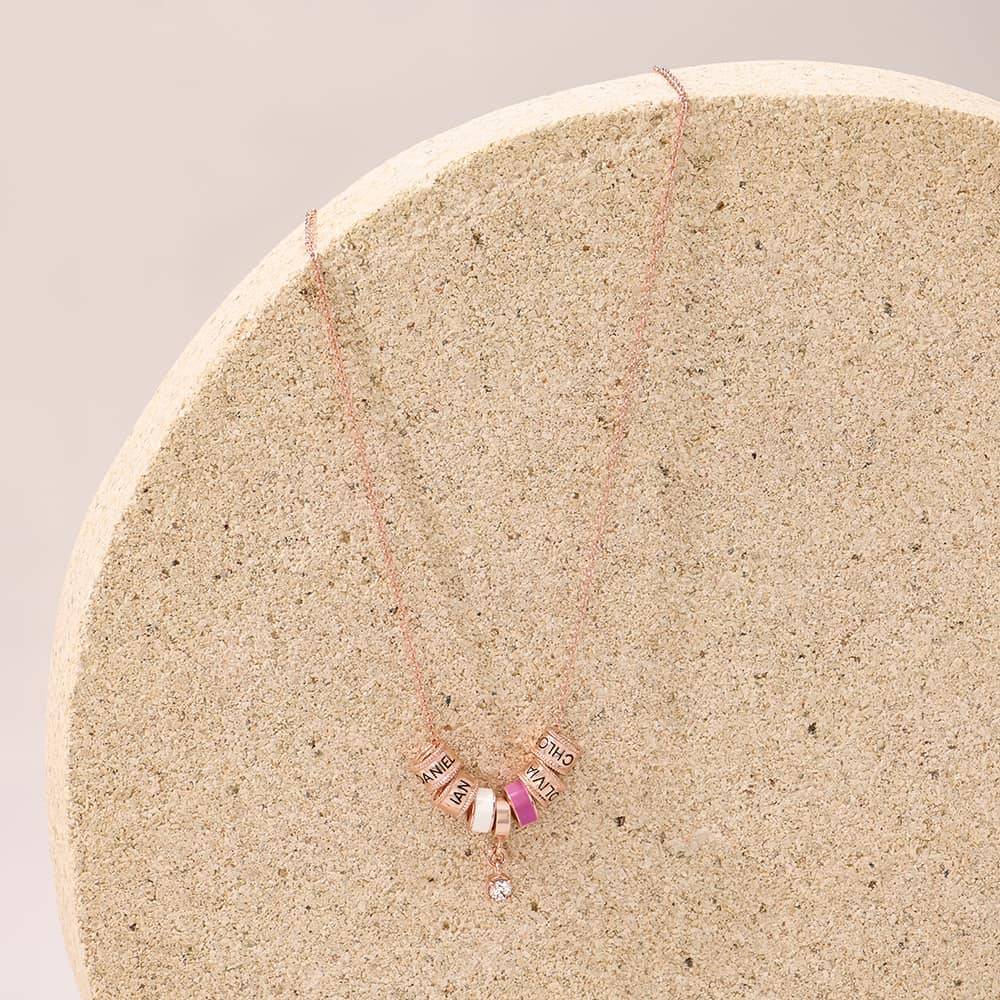 Linda Charm Necklace With Pearl in 18K Rose Gold Plating-2 product photo