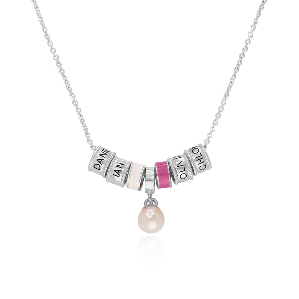 Linda Charm halskæde med perle i sterlingsølv produkt billede