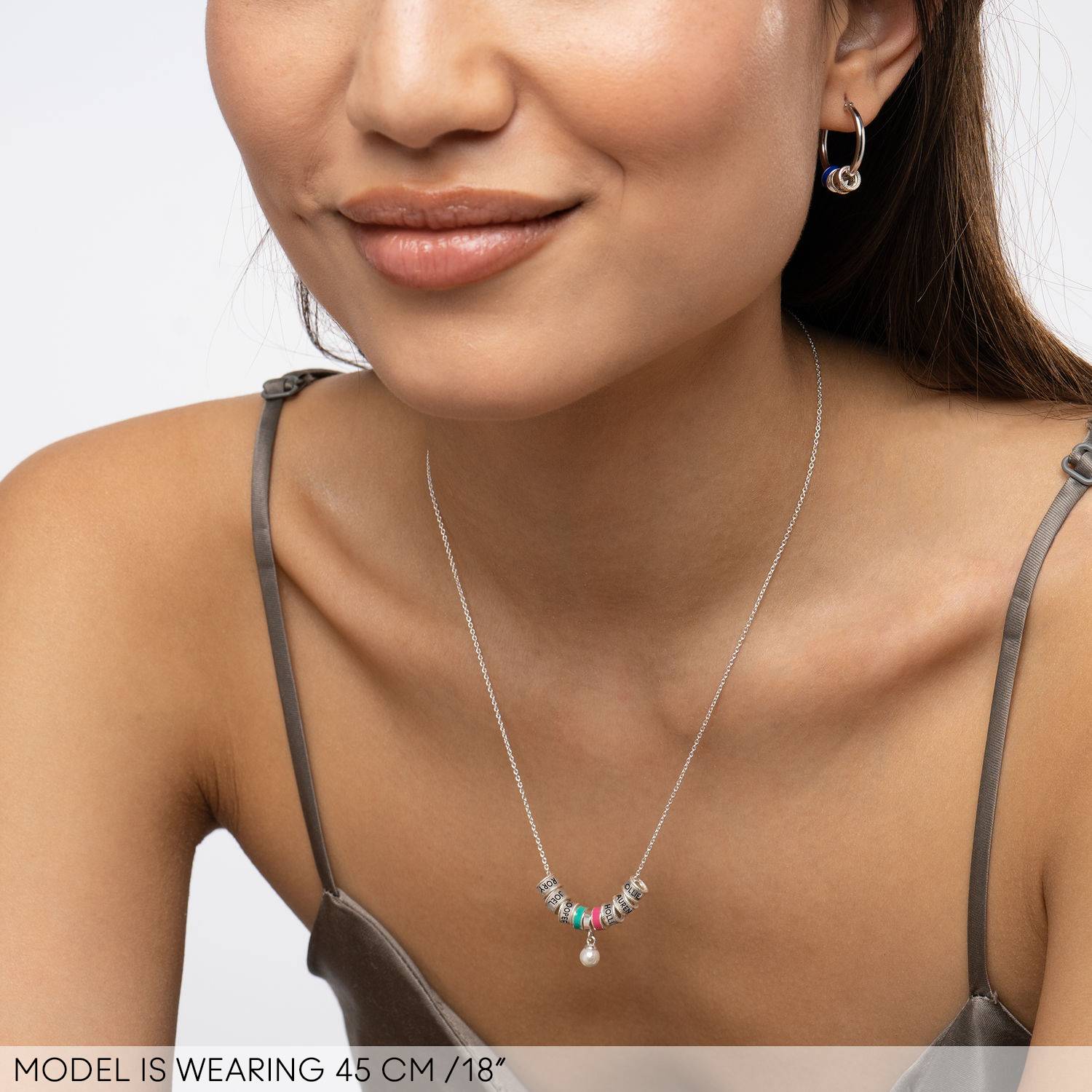 Linda Charm-Halskette mit Perle - 925er Sterlingsilber-3 Produktfoto