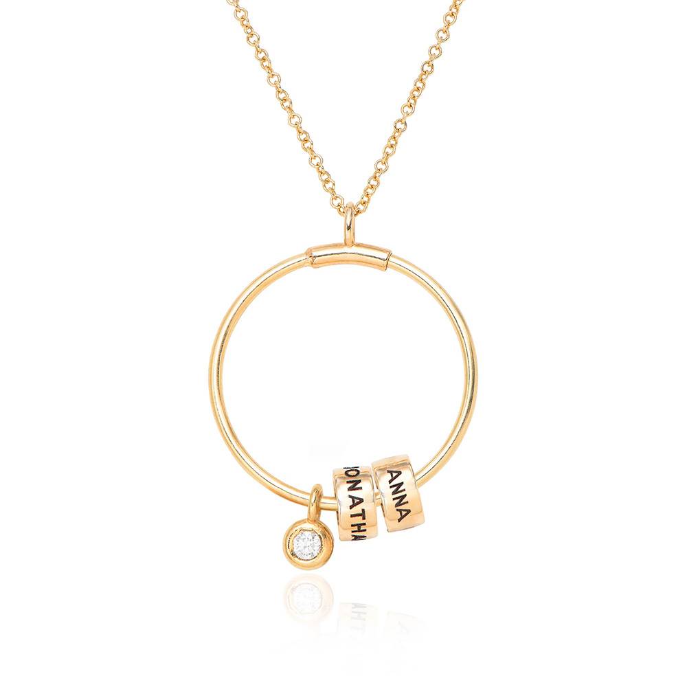 Linda Circle Pendant Necklace with 0.10 ct Diamond in 10ct Gold-1 product photo