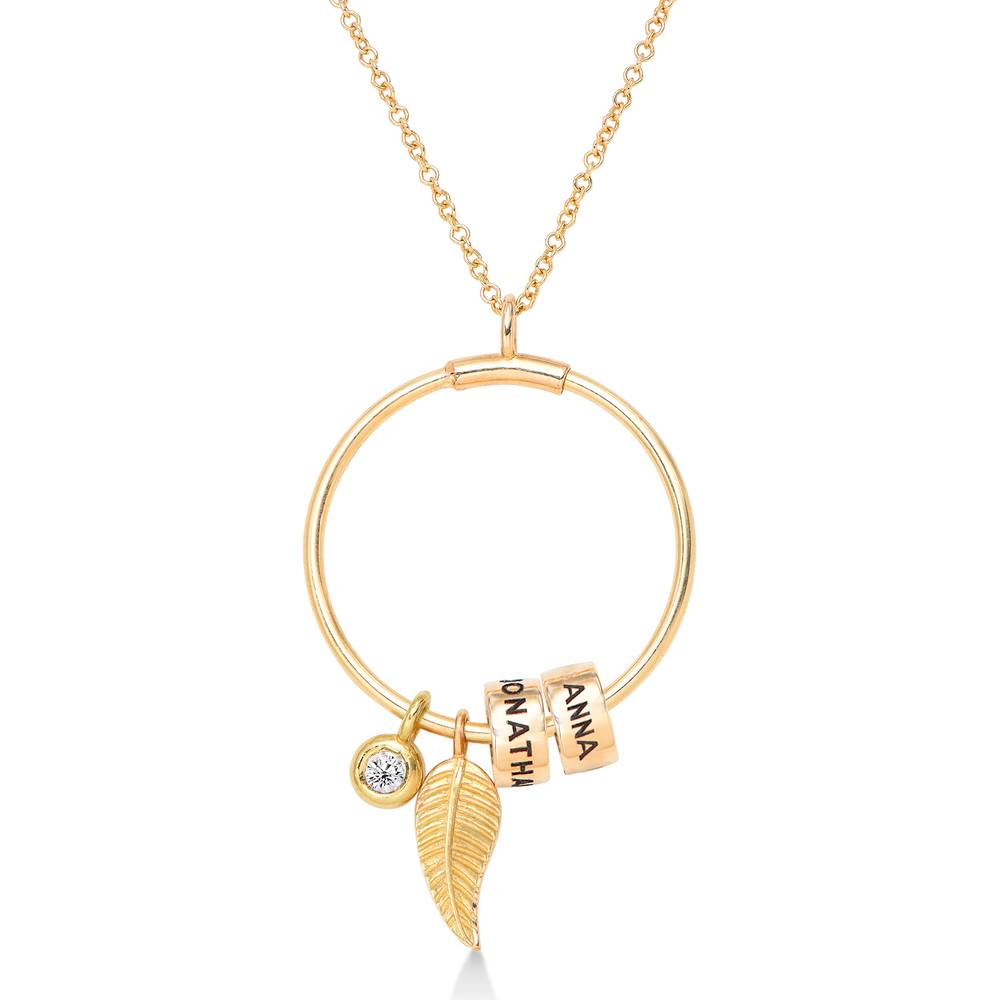 Linda Circle Pendant Necklace with 0.10 ct Diamond in 10ct Gold product photo