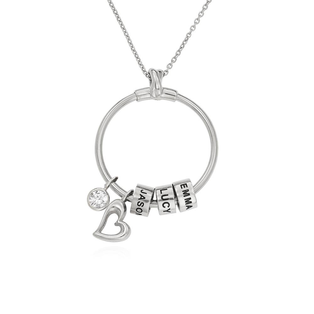 Linda Circle Pendant Necklace in Sterling Silver with 0.25 ct Diamond-4 product photo