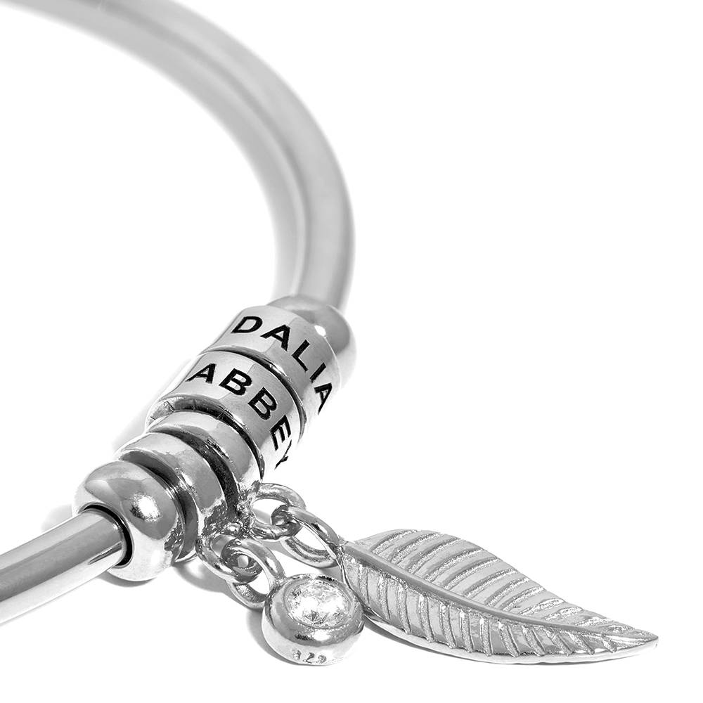 Linda åbent armbånd med perler i sølv 1/10 CT. T.W Lab - Fremstillet Diamant-4 produkt billede