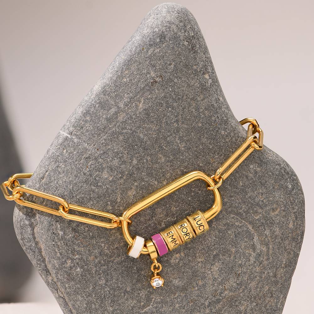Linda Oval Clasp Bracelet With 0.25CT Diamond in 18K Gold Vermeil-2 product photo