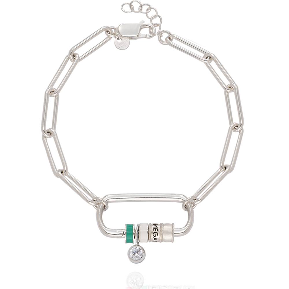 Linda armband met ovale sluiting en 0,25 ct diamant in sterling zilver-1 Productfoto