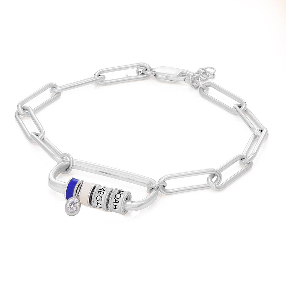 Linda Oval Clasp Bracelet With 0.25CT Diamond in Sterling Silver-1 product photo