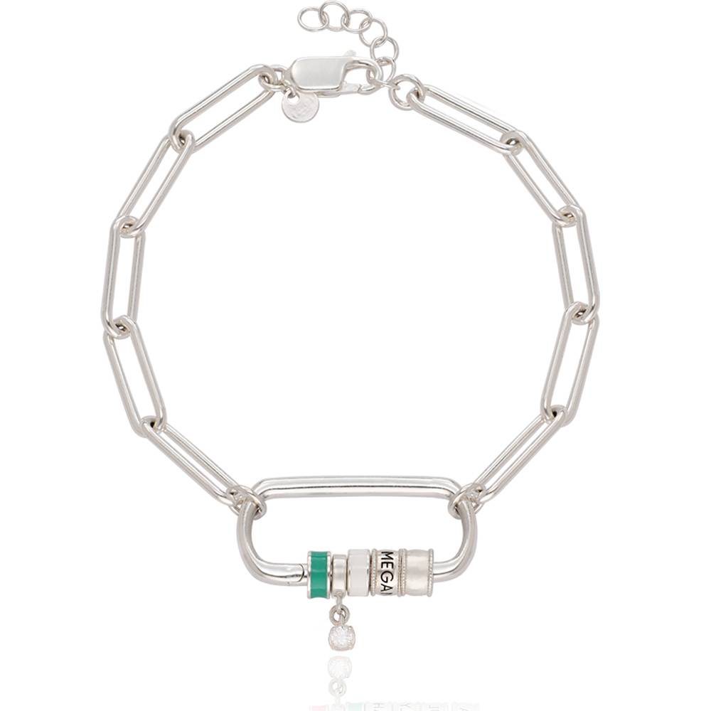 Linda armband met ovale sluiting en diamant in sterling zilver-1 Productfoto