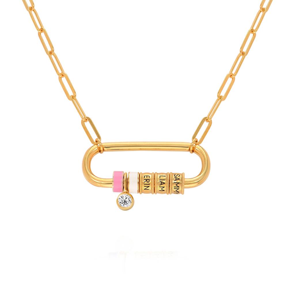 Linda Oval Clasp Necklace with 0.25ct Diamond in 18ct Gold Plating-5 product photo