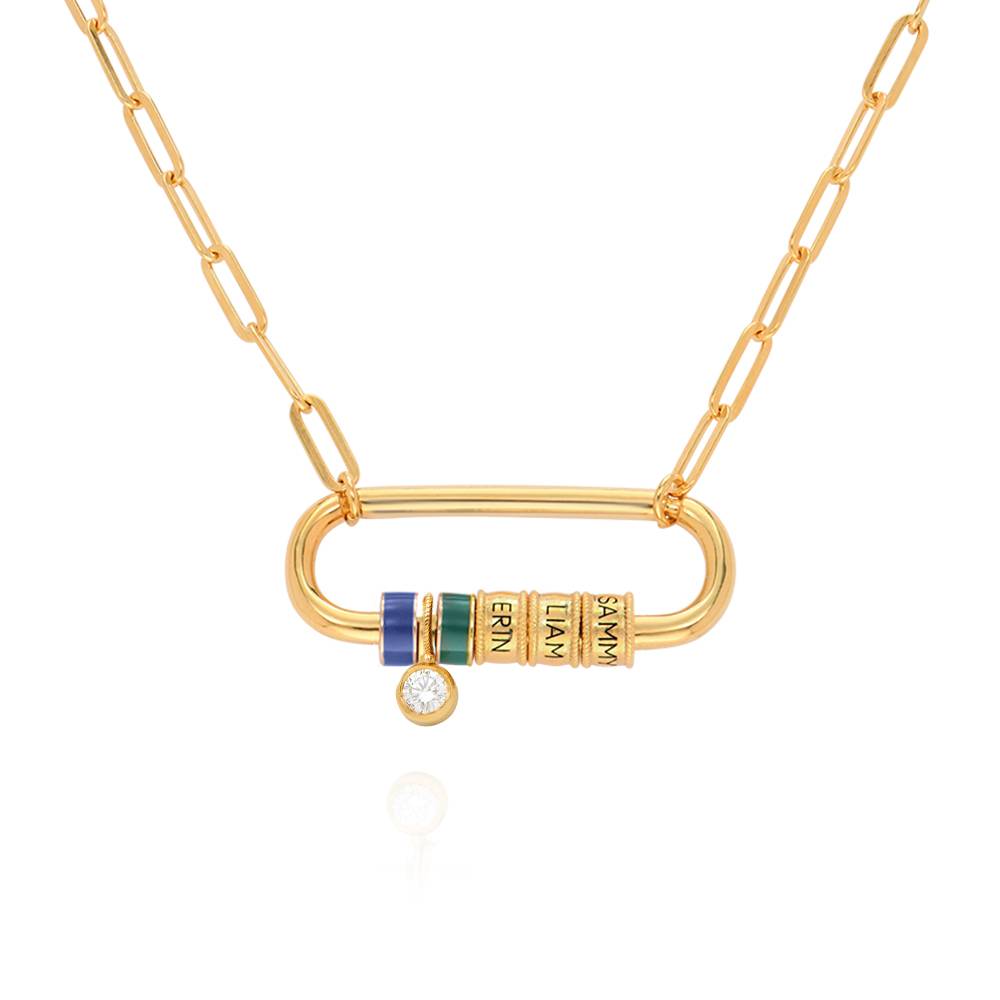 Linda Oval Clasp Necklace With 0.25CT Diamond in 18K Gold Vermeil product photo