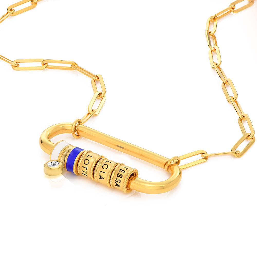 Linda Halskette mit ovalem Verschluss und 0,25 ct Diamant - 750er Gold-Vermeil-3 Produktfoto