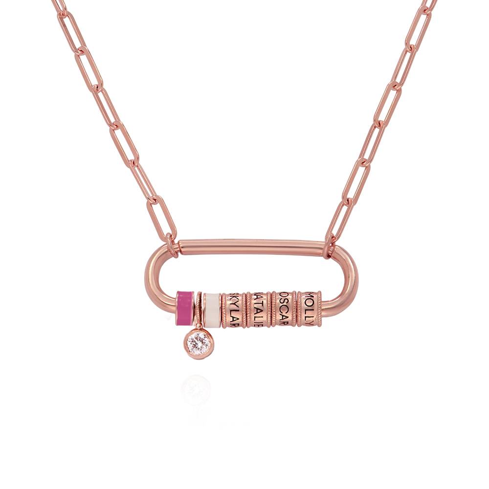 Linda Carabiner Necklace With 0.25CT Diamond in 18K Rose Gold Plating-2 product photo