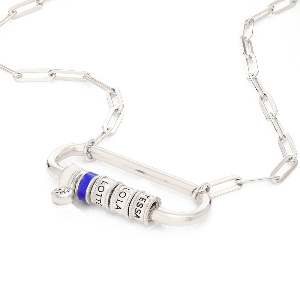 Linda Carabiner Necklace With 0.25CT Diamond in Sterling Silver-4 product photo