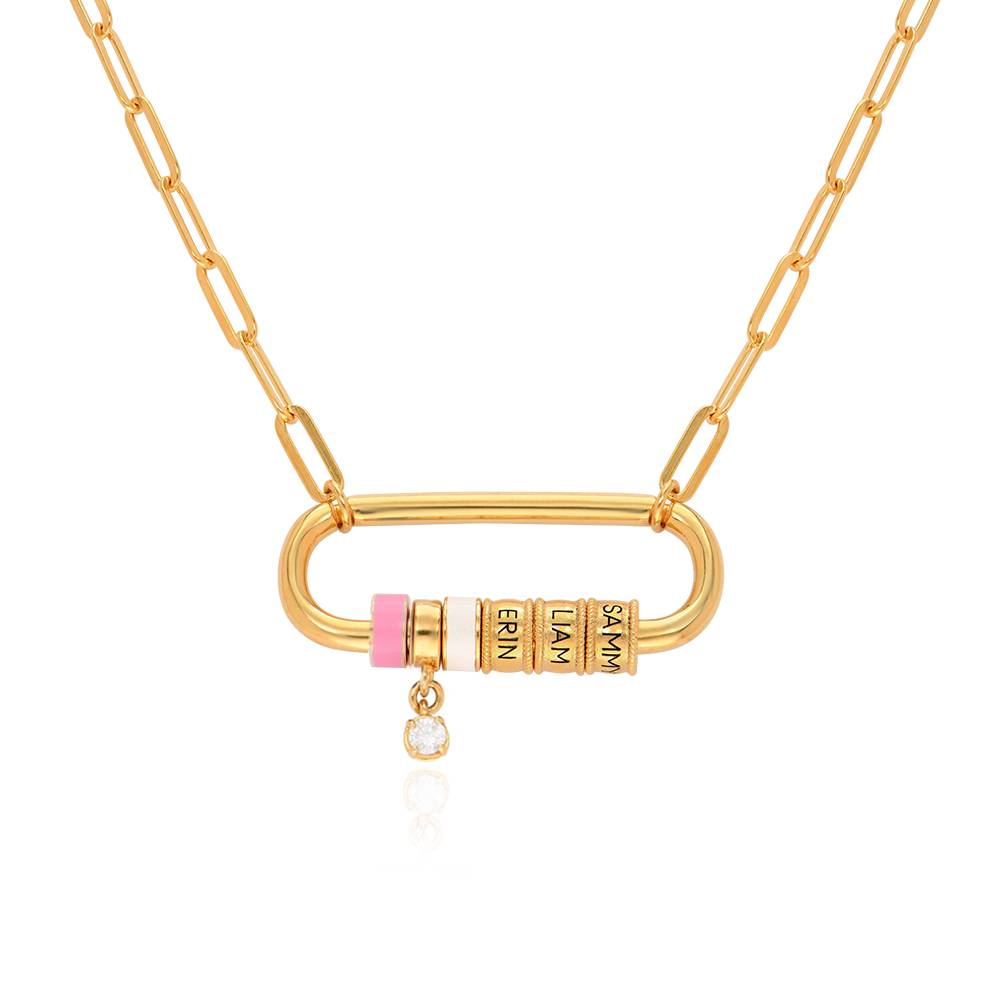 Linda Carabiner Necklace With Diamond in 18K Gold Vermeil product photo