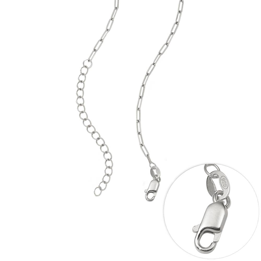 Linda oval låshalskæde med perle i Sterlingsølv-5 produkt billede