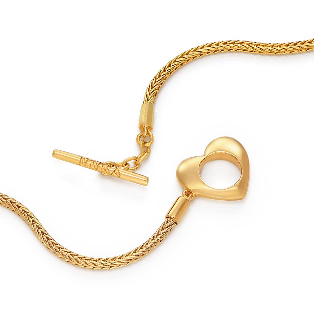 Linda Toggle Hjärtberlockarmband med pärla i 18k guldplätering-6 produktbilder