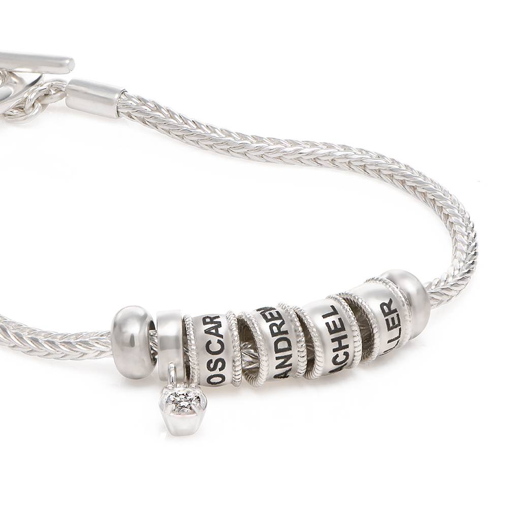 Linda Armband met Hartvormig Slotje en Diamant in 925 Zilver