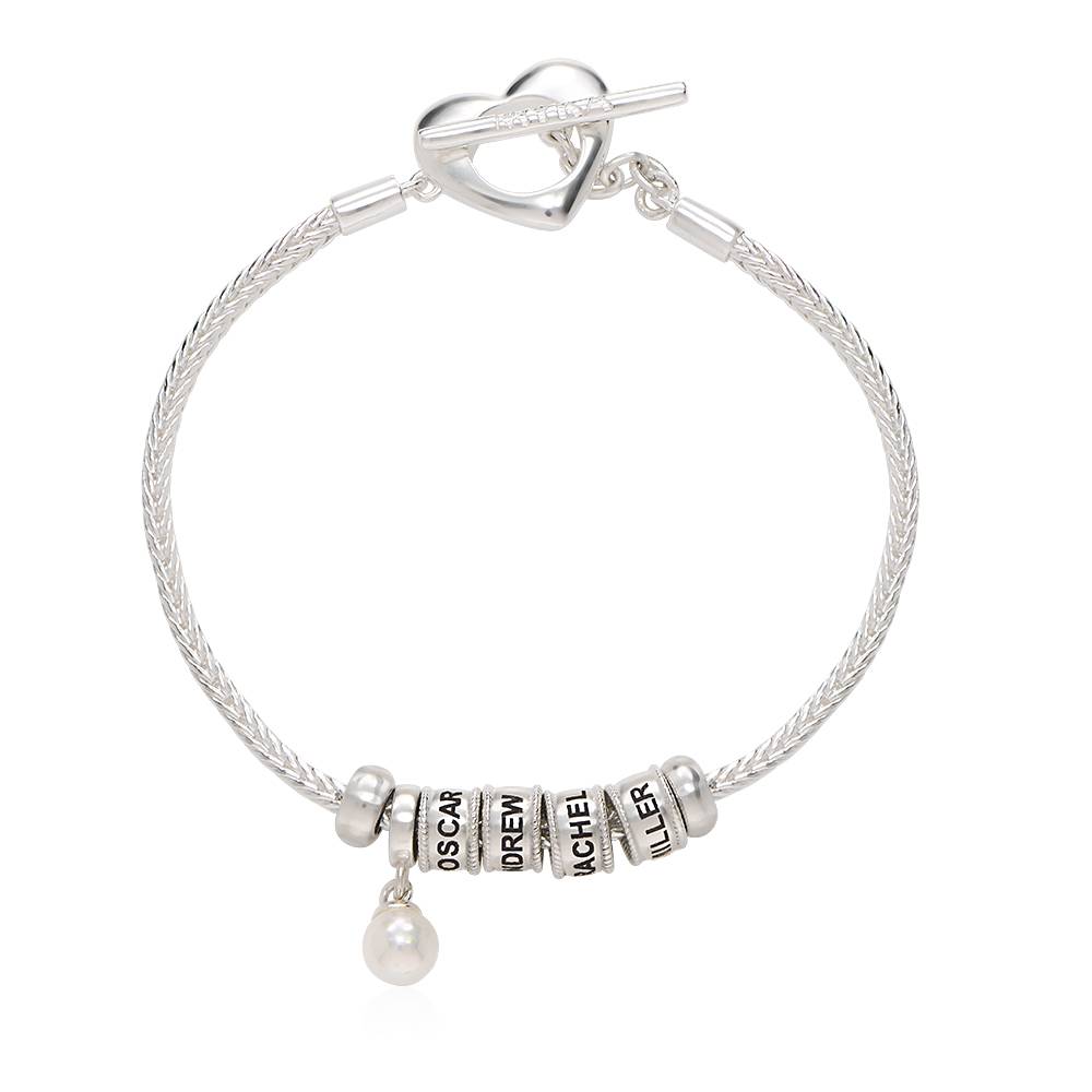 Linda Toggle Heart Charm Bracelet with Pearl in Sterling Silver-2 product photo