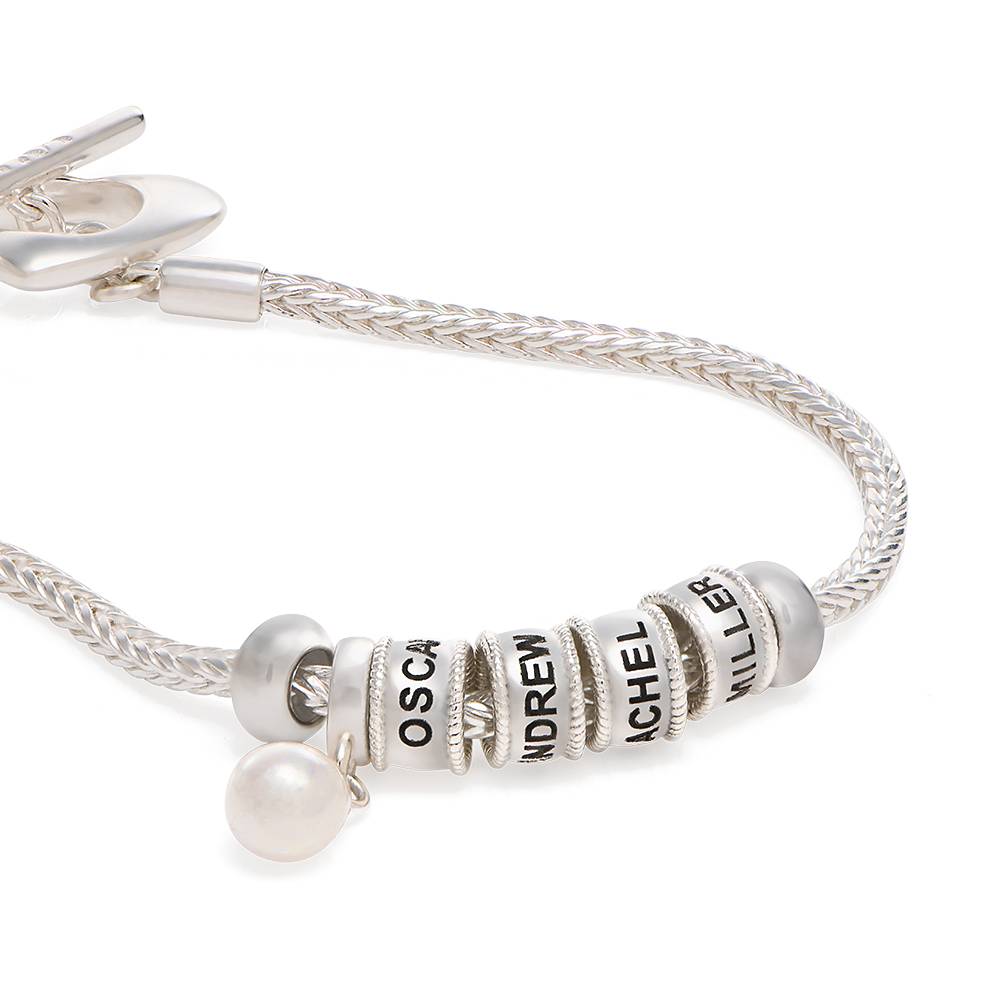 Linda Toggle Heart Charm Bracelet with Pearl in Sterling Silver-4 product photo