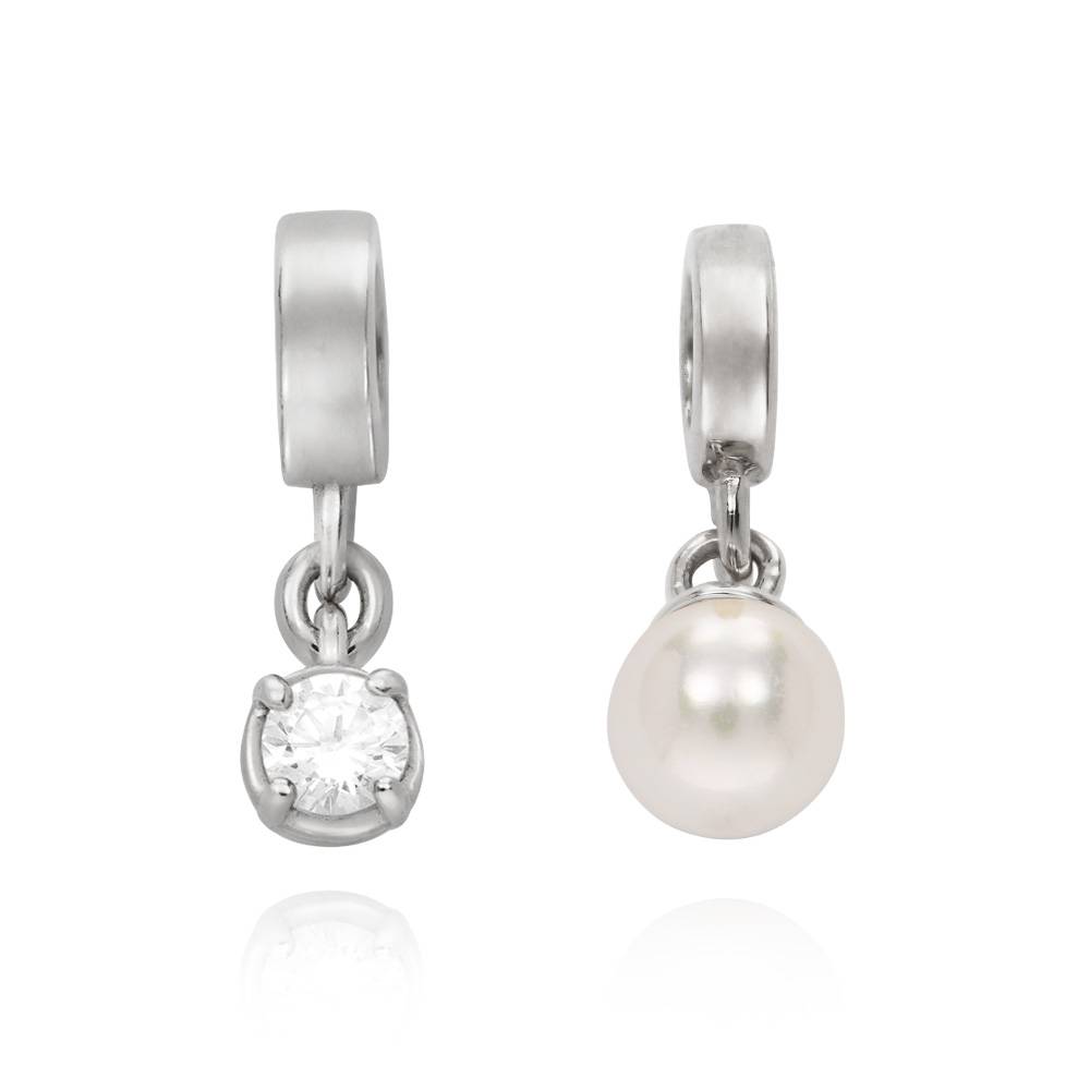 Collar vertical con nombre Linda con perla en Plata de Ley-2 foto de producto