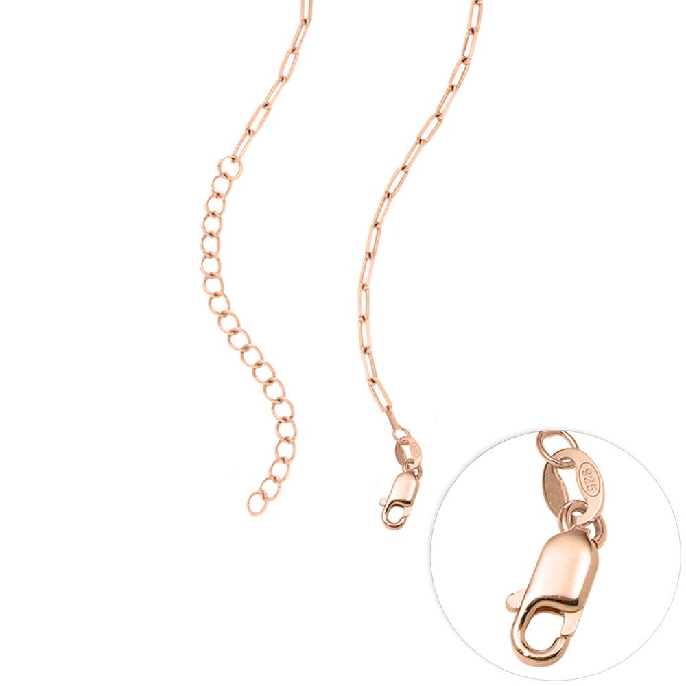 Blomstrende fødselsblomst & diamant link halskæde med 18kt. rosaguldbelægning-5 produkt billede