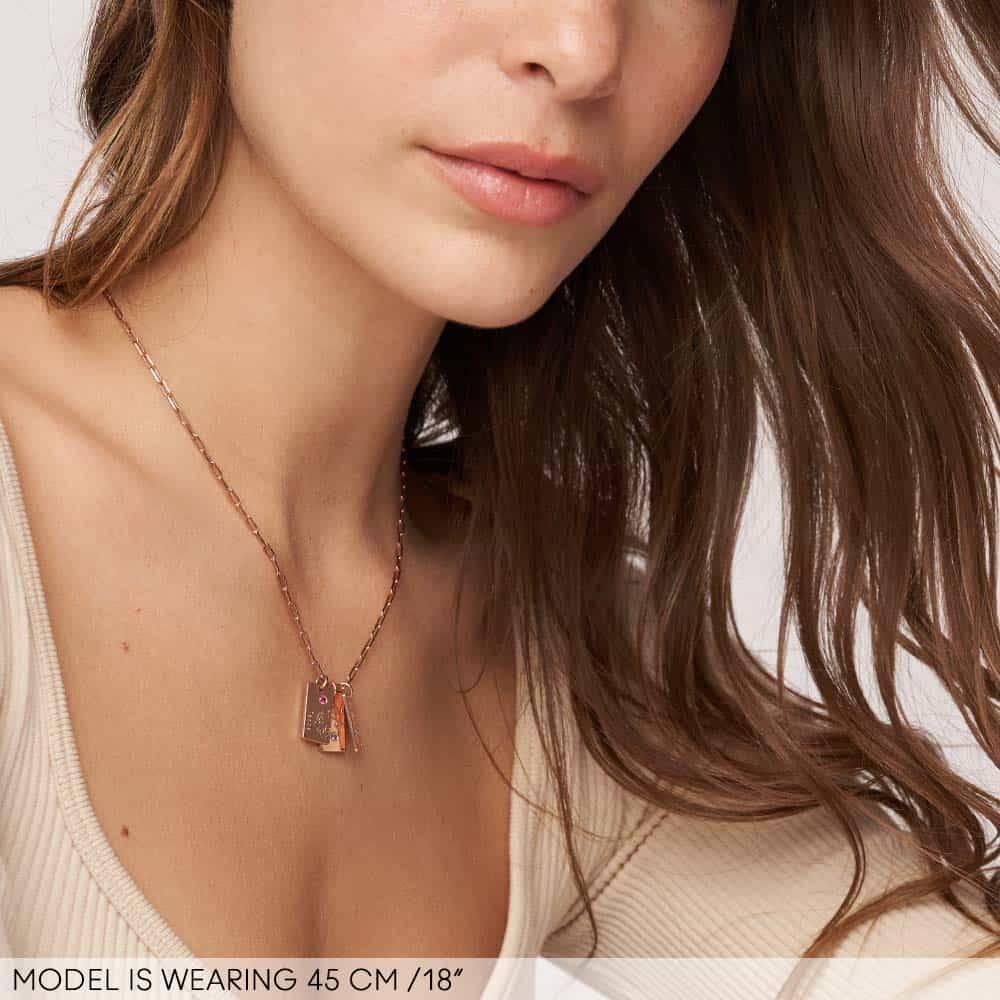 Link Blossom Birth Flower & Stone Necklace in 18ct Rose Gold Plating  product photo