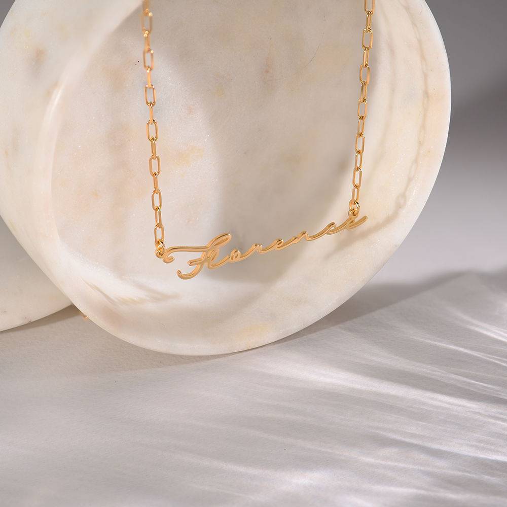 Signature Link Chain Name Necklace in 18k Gold Plating product photo